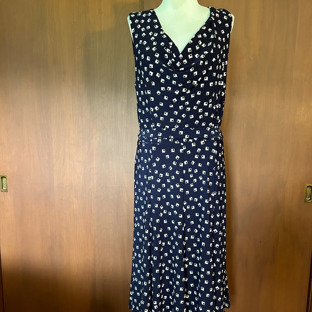 Lauren Ralph Lauren navy and white dress